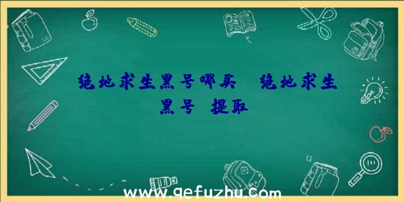 「绝地求生黑号哪买」|绝地求生黑号